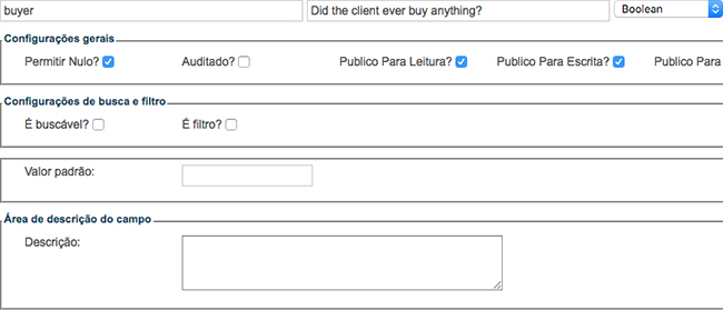 Attribute configuration on the Client Data Entity