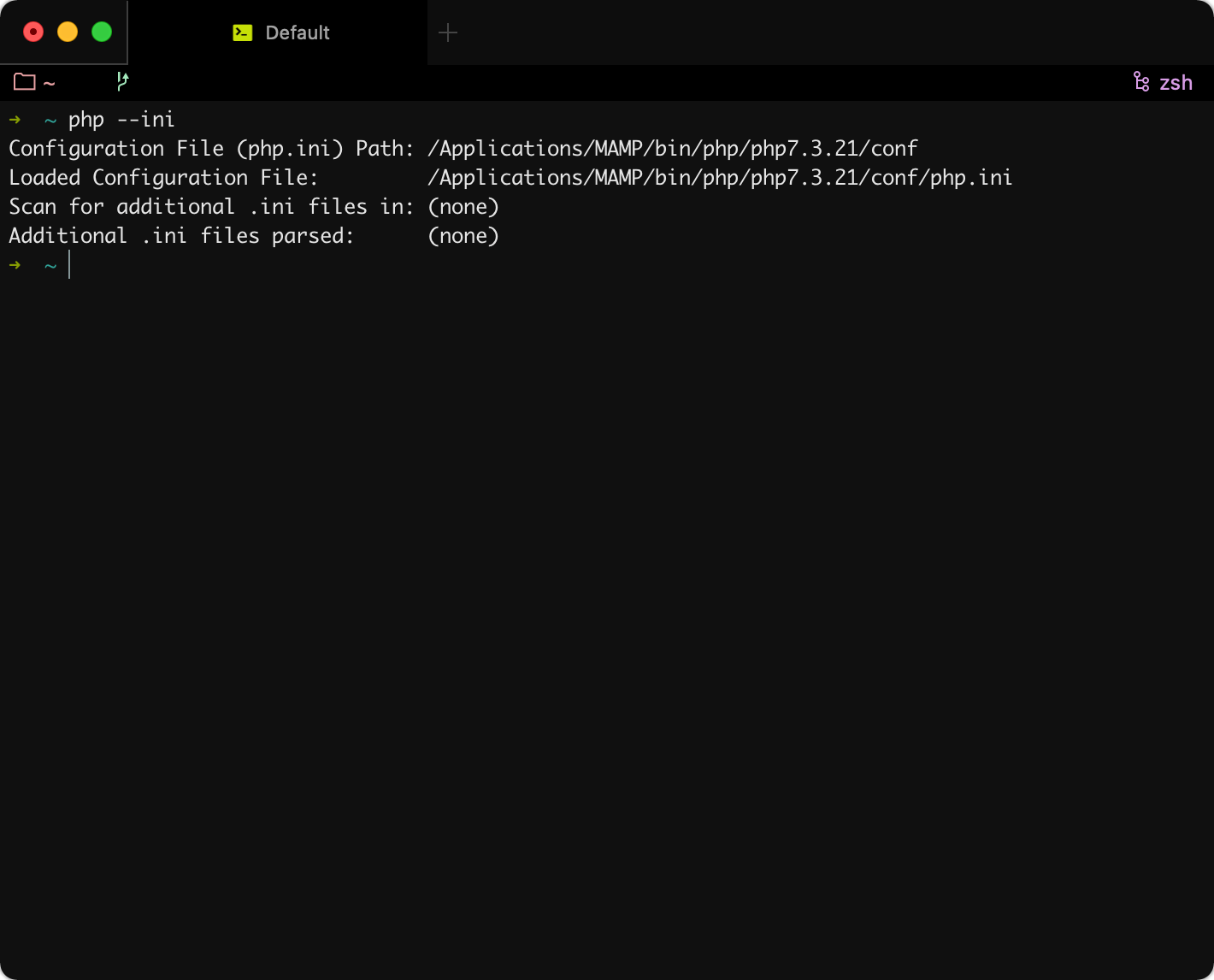 Configure the Terminal to use MAMP's PHP